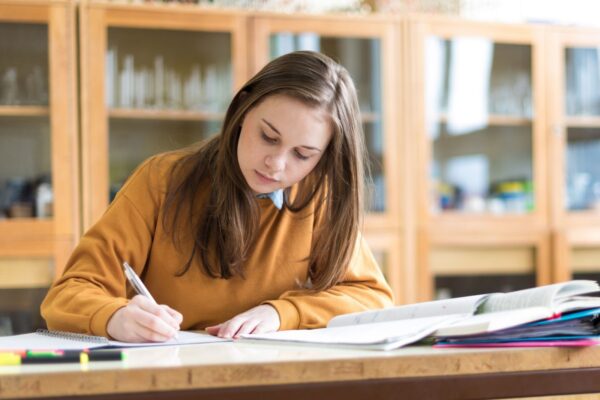 Girl studying