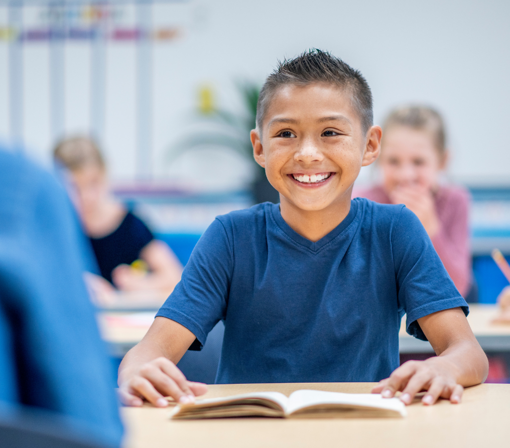 student sitting at desk